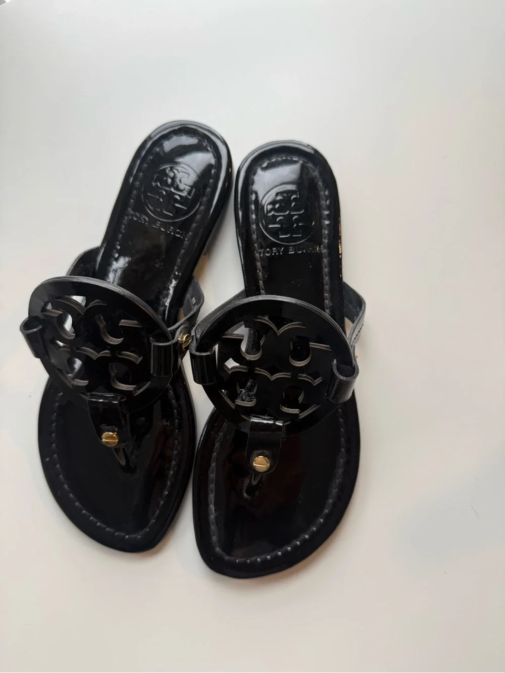 Tory Burch Black Patent Miller Sandals